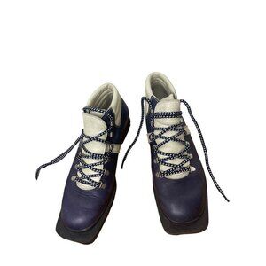 Fabiano mens Italian leather mountain /ski boots  like new  size 8.5 dark purple